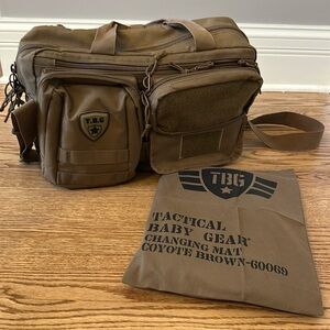 Tactical Baby Gear Coyote Brown Diaper Bag w/ Changing Mat and Matching Carrier